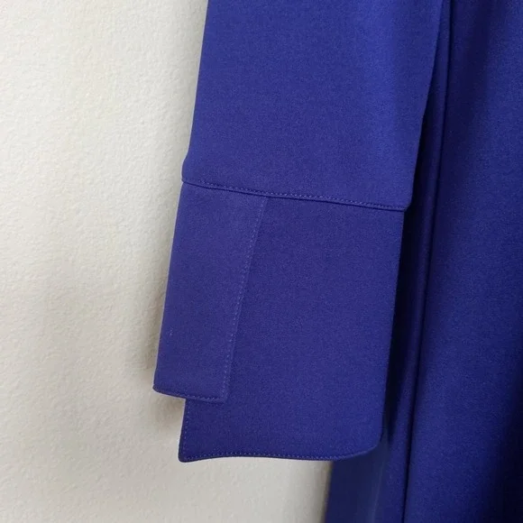 IC by Connie-K Womens L Cobalt Scuba Shift Dress Asymmetrical Buckle VTG 90s USA - Picture 4 of 11